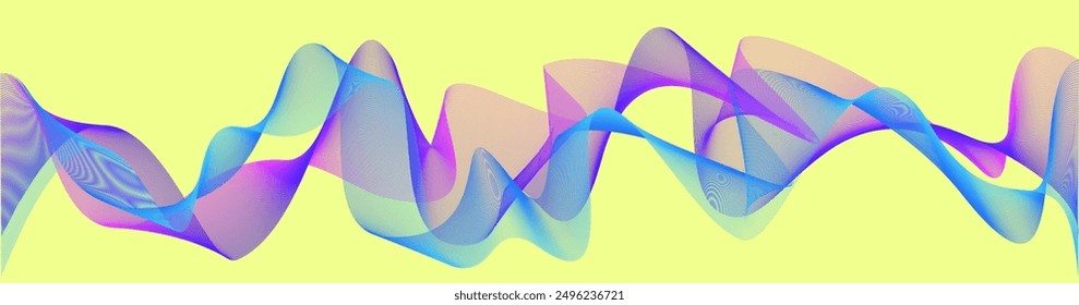 Colorful abstract background, Pink blue turquoise banner, Technology abstract Undulate lines isolated, ribbon on transparent, Wave Swirl  twisted curve lines with blend effect