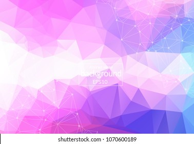 Colorful abstract background. Abstract polygonal background with connecting dots and lines. Connection structure. Vector science background.