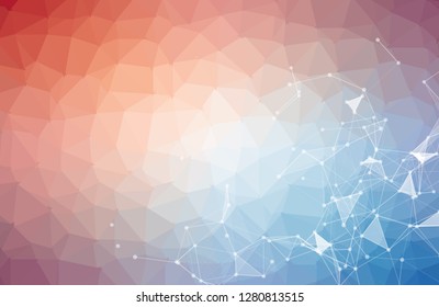 Colorful abstract background. Abstract polygonal background with connecting dots and lines. Connection structure. Vector science background. - Vector