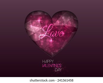 Colorful abstract background with polygonal heart. Can be used for wallpaper, canvas print, decoration, banner, advertising. Vector