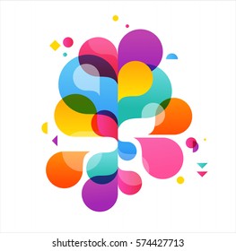 Colorful abstract background, poster, with splash rainbow color, vector concept design