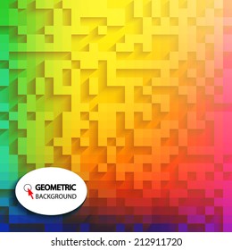 Colorful abstract background. Rainbow Square pattern. Vector illustration