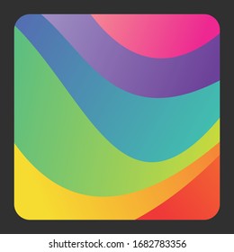 Colorful abstract background with random curve shape in six gradient colors for background