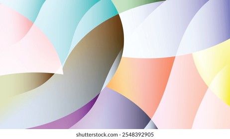Farbiger abstrakter Hintergrund mit zufälligen geometrischen Formen in Pastellfarben. Abstrakter geometrischer Gestaltungshintergrund für Geschäfts- oder Technologiepräsentationen, Internetplakate oder Web-Broschürenbezüge.
