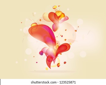 Colorful  abstract background with red yellow bubbles