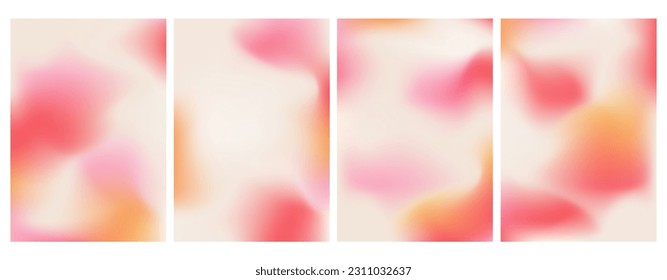 Colorful abstract background with sandy rose pink,yellow gradient mesh vector illustration. Dynamic color flow poster, web, banner, smartphone screen, presentations and prints