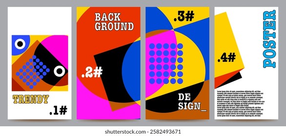 colorful abstract background set for banner, poster, brochurre, flyer, template, design, etc