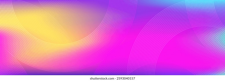 Colorful abstract background with smooth gradient hues of pink, yellow, and blue, featuring dynamic curved line patterns