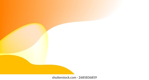 Colorful abstract background smooth wave line with gradient yellow, orange and white combination. Modern vector design