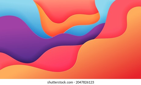 Colorful abstract background with soft gradient color and dynamic shadow. Vector background for wallpaper. Eps 10