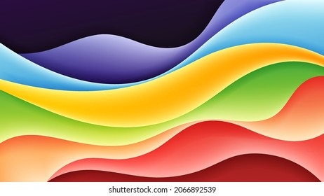 Colorful abstract background with soft gradient color and dynamic shadow on background. Vector background for wallpaper. Eps 10