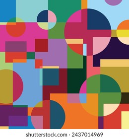 Colorful abstract background of square and circle