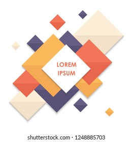 Colorful abstract background with square shaped figures and place for your text. Vector illustration
