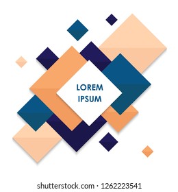 Colorful abstract background with square shaped figures and place for your text. Vector illustration