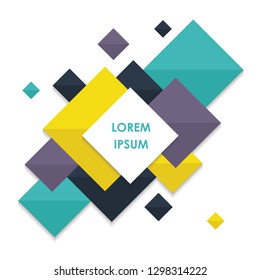 Colorful abstract background with square shaped figures and place for your text. Vector illustration