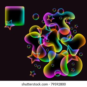 Colorful abstract background with star and wave. Vector Illustration, eps10