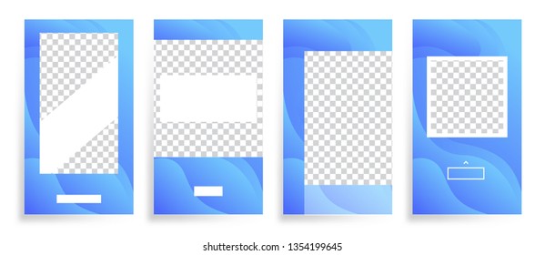 Colorful Abstract Background. Stories Templates with Fluid Shape. Sales Advertising Concept. Flow Trendy 2019 Background - Vector