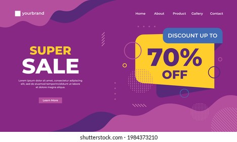 Colorful abstract background template for landing page, website, banner, poster, event, etc. Abstract background design template. Super sale background vector illustration