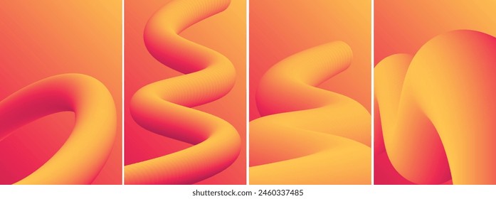 Colorful abstract background templates Circles geometry gradient background with yellow and orange color combination.