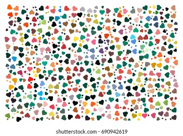 Colorful abstract background texture made of hearts