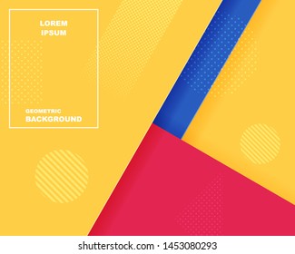 Colorful abstract background texture. Sale banner template design. bright poster. Big sale special offer. Banner yellow background, Paper cut style. Blue stripes and shapes. vector illustration.