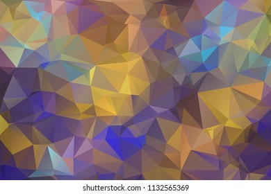 Colorful abstract background from triangles, blue and yellow gradient color.