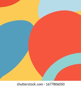 Colorful abstract background in vector. Abstraction with geometric shapes. Yellow, blue, orange colors. Bright template.