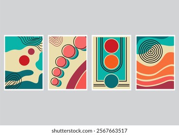 Colorful abstract background vector art. Geometric art instruction. design for wall decoration. abstract wall art