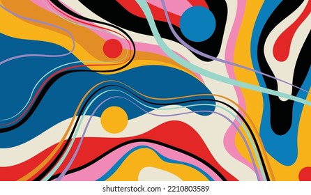 Colorful abstract background vector design with psychedelic style