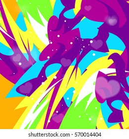 Colorful abstract background in vector. Red, green and yellow parts like template for text
