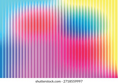 Fondo abstracto colorido con líneas blancas de Vertical vibrantes que crean un diseño de fondo de rayas moderno geométrico dinámico.
