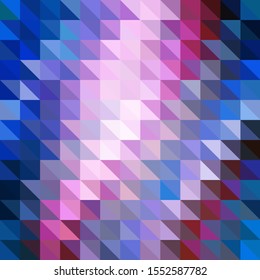 Colorful abstract background from violet, pink, blue and black triangles. Vector pattern of colored geometric shapes.