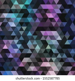 Colorful abstract background from violet, pink, blue and black triangles. Vector pattern of colored geometric shapes.
