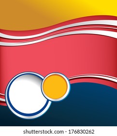 Colorful abstract background with wave - brochure design of flyer