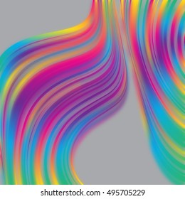 Colorful abstract background with wavy gradient lines. Vector illustration for your graphic design.