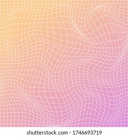 Colorful abstract background, wavy grid, vector