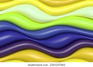 Colorful abstract background, wavy horizontal lines multicolored bright