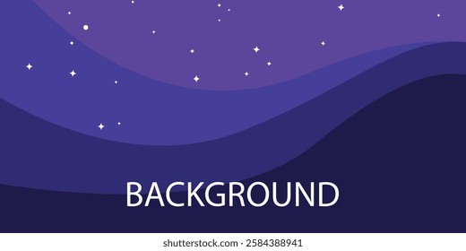 Colorful abstract background with wavy patterns and starry night sky for creative design