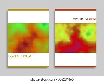 Colorful abstract backgrounds collection. Vector digital artwork in mosaic style. Art template design for invitation card, front page, mock-up brochure or book cover.