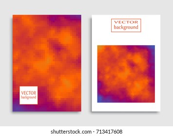 Colorful abstract backgrounds collection. Vector digital artwork in mosaic style. Abstract modern background set. Art template design for invitation card, front page, mockup brochure, book cover