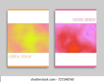 Colorful abstract backgrounds collection. Vector digital artwork in mosaic style. Abstract modern background set. Art template design for invitation card, front page, mockup brochure, book cover