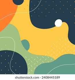 Farbige abstrakte Hintergründe. Verschiedene handgezeichnete doodle Formen und Objekte. Abstrakte moderne, trendige Vektorgrafik
