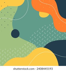 Colorful abstract backgrounds. Various hand drawn doodle shapes and objects. Abstract modern contemporary trendy vector illustration