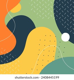 Colorful abstract backgrounds. Various hand drawn doodle shapes and objects. Abstract modern contemporary trendy vector illustration