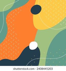 Colorful abstract backgrounds. Various hand drawn doodle shapes and objects. Abstract modern contemporary trendy vector illustration