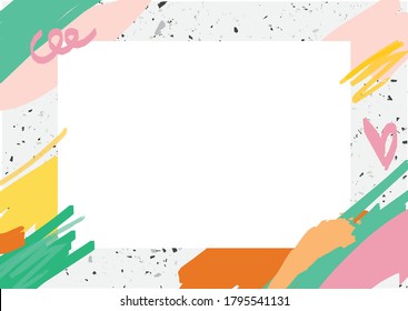 Colorful Abstract backgrund. Terrazzo Texture Patchwork frame.  card design background vector.