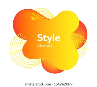 Colorful abstract badge. Dynamical colored forms and lines. Gradient abstract banner with flowing liquid shapes. Template for logo, flyer, presentation. Vector illustration