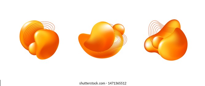 Colorful abstract badges. Dynamical colored forms and lines. Gradient abstract banners with flowing liquid shapes. Template for logo, flyer, presentation