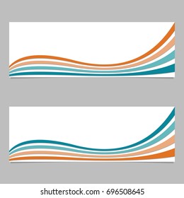 Colorful abstract banner background from wave stripes - vector design with 3d shadow effect