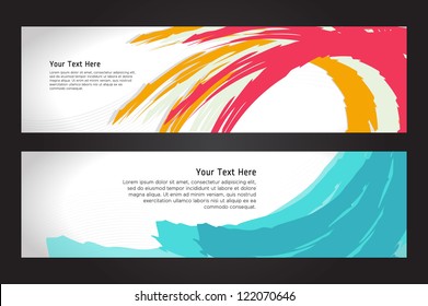 Colorful abstract Banner & Header set Eps. 10